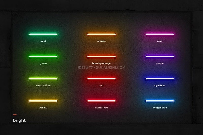 酒吧招牌霓虹灯特效PS样式模板